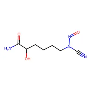 2-Hydroxy-6-(nitrosocyanamido)hexanamide structure