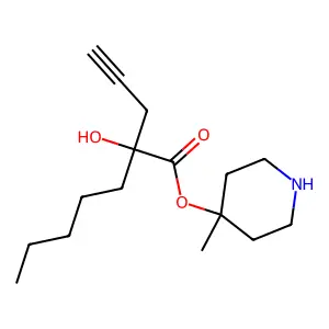 4-Methylpiperidin-4-yl 2-hydroxy-2-(prop-2-yn-1-yl)heptanoate structure