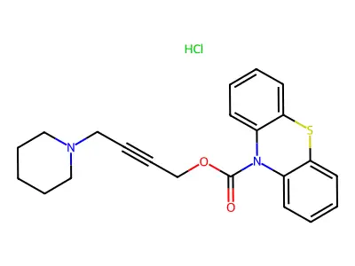 Phenothiazine-10-carboxylic acid, 4-piperidino-2-butynyl ester, hydrochloride structure