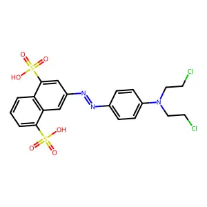3-(4-Bis(beta-chloroethyl)aminophenylazo)-1,5-naphthalenedisulfonic acid structure