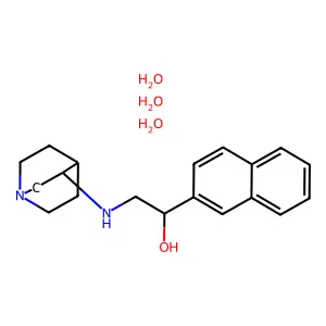 2-Naphthalenemethanol, alpha-((3-quinuclidinylamino)methyl)-, trihydrate structure