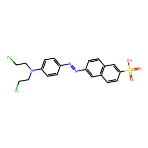6-(4-Bis(beta-chloroethyl)aminophenylazo)-2-naphthalenesulfonic acid structure