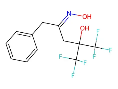 2-Pentanone, 4-hydroxy-1-phenyl-5,5,5-trifluoro-4-(trifluoromethyl)-, oxime structure