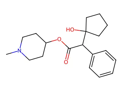 1-Methylpiperidin-4-yl (1-hydroxycyclopentyl)(phenyl)acetate structure
