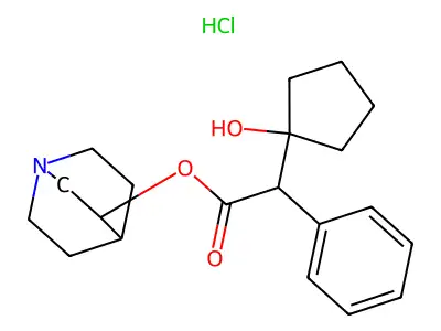 3-Quinuclidyl (1-hydroxycyclopentyl)phenylacetate hydrochloride isomer A structure