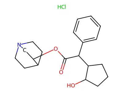 3-Quinuclidyl-(1-hydroxycyclopentyl)phenylacetate hydrochloride isomer mixture B structure