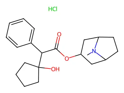 3-alpha-Tropanyl-(1-hydroxycyclopentyl)phenylacetate hydrochloride structure