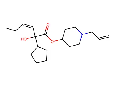 Cyclopentaneglycolic acid, alpha-(1-butenyl)-, 1-allyl-4-piperidyl ester, (Z)- structure