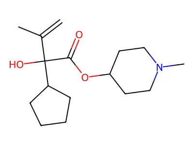 1-Methylpiperidin-4-yl 2-cyclopentyl-2-hydroxy-3-methylbut-3-enoate structure
