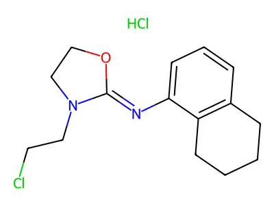 2-(5,6,7,8-Tetrahydronaphthylimino)-1-(2-chloroethyl)oxazolidine hydrochloride structure