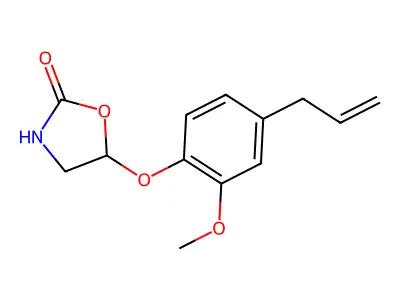 2-Oxazolidinone, 5-(4-allyl-2-methoxyphenoxy)- structure