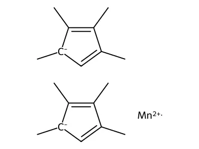 Manganese(2+);bis(1,2,3,4-tetramethylcyclopenta-1,3-diene) structure