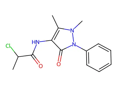 2-Chloro-N-(1,5-dimethyl-3-oxo-2-phenyl-2,3-dihydro-1H-pyrazol-4-yl)propanamide structure