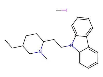 Piperidinium, 2-(2-(9-carbazolyl)ethyl)-1,1-dimethyl-5-ethyl-, iodide structure