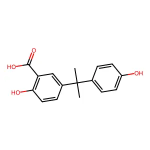 2-Hydroxy-5-[2-(4-hydroxyphenyl)propan-2-yl]benzoic acid structure