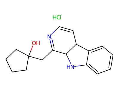 1-(4a,9a-Dihydro-9H-pyrido(3,4-b)indol-1-ylmethyl)cyclopentanol hydrochloride structure