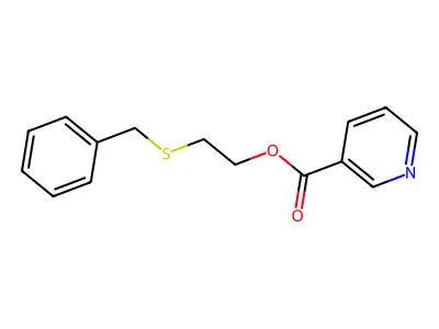Nicotinic acid, 2-(benzylthio)ethyl ester structure