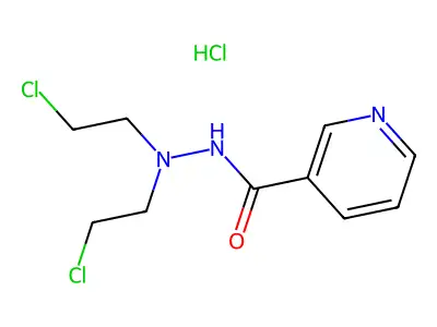 Nicotinic acid, 2,2-bis(2-chloroethyl)hydrazide, monohydrochloride structure