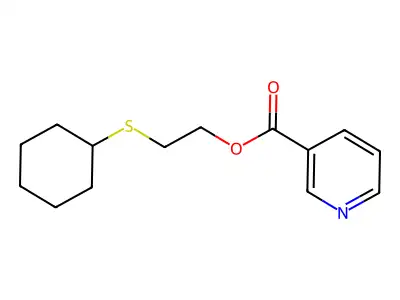 Cyclopentaneglycolic acid, alpha-(1-butynyl)-, 3-quinuclidinyl ester structure