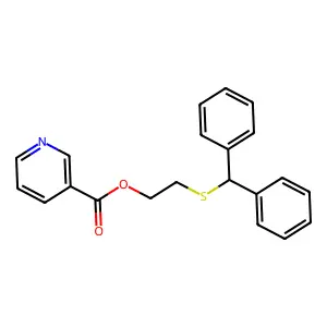 2-((Diphenylmethyl)thio)ethyl nicotinate structure