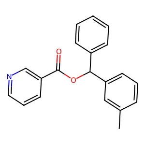 Nicotinic acid, alpha-(m-tolyl)benzyl ester structure