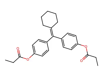 Phenol, 4,4'-(cyclohexylidenemethylene)di-, dipropionate (ester) structure