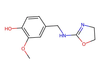 Phenol, 2-methoxy-4-((2-oxazolin-2-yl)amino)methyl- structure
