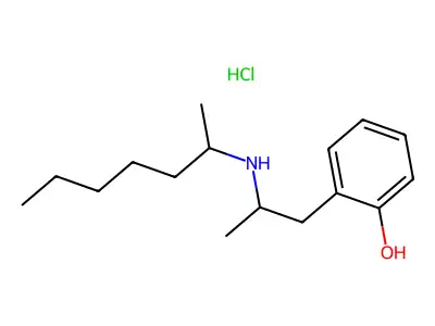 Phenol, o-(2-((1-methylhexyl)amino)propyl)-, hydrochloride structure