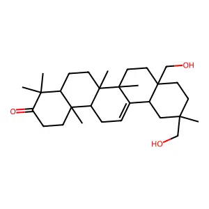 Olean-12-en-3-one, 28,29-dihydroxy-, (20alpha)- structure