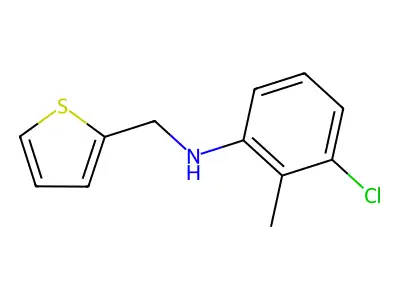 3-chloro-2-methyl-N-(thiophen-2-ylmethyl)aniline structure