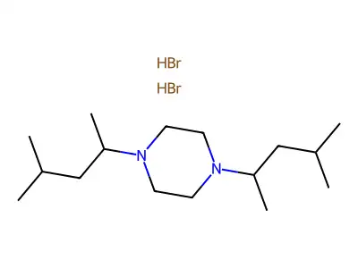 1,4-Bis(4-methylpentan-2-yl)piperazine--hydrogen bromide (1/2) structure
