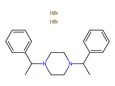 1,4-Bis(1-phenylethyl)piperazine--hydrogen bromide (1/2) structure