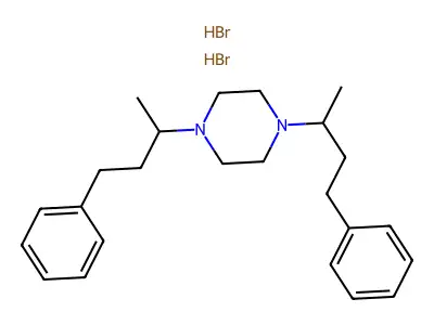 Piperazine, 1,4-bis(1-methyl-3-phenylpropyl)-, dihydrobromide structure