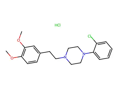 Piperazine, 1-(o-chlorophenyl)-4-(3,4-dimethoxyphenethyl)-hydrochloride structure