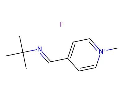 Pyridinium, 4-(N-(tert-butylformimidoyl))-1-methyl-, iodide structure