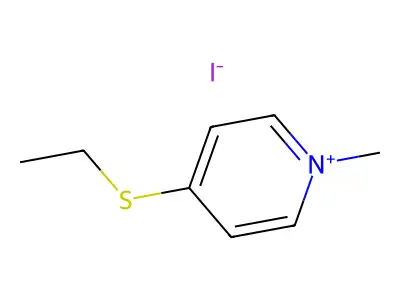 Ethyl(1-methylpyridin-4(1H)-ylidene)sulfanium iodide structure