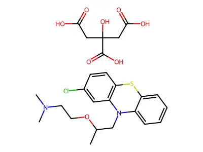 Phenothiazine, 2-chloro-10-(2-(2-(dimethylamino)ethoxy)propyl)-, citrate structure