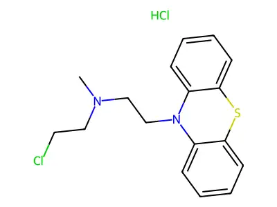 Phenothiazine, 10-(2-(N-2-chloroethyl-N-methyl)aminoethyl)-, hydrochloride structure