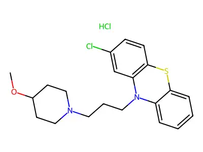 Phenothiazine, 2-chloro-10-(3-(4-methoxypiperidino)propyl)-, hydrochloride structure