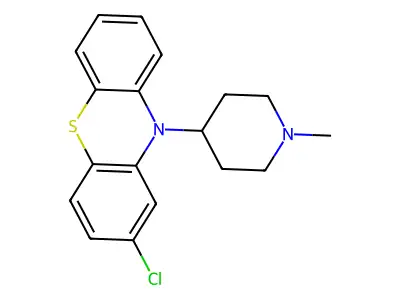 Phenothiazine, 2-chloro-10-(1-methyl-4-piperidyl)- structure