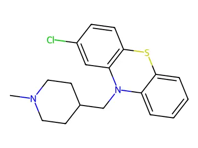 Phenothiazine, 2-chloro-10-((1-methyl-4-piperidyl)methyl)- structure