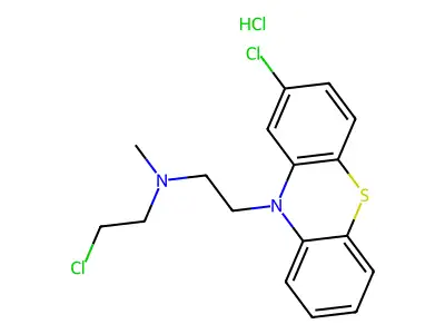 Phenothiazine-10-ethylamine, 2-chloro-N-(2-chloroethyl)-N-methyl-, hydrochloride structure