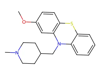 Phenothiazine, 2-methoxy-10-((1-methyl-4-piperidyl)methyl)- structure