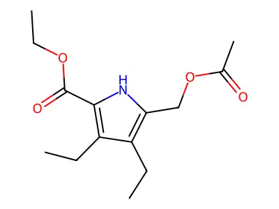 ethyl 5-(acetoxymethyl)-3,4-diethyl-1H-pyrrole-2-carboxylate structure
