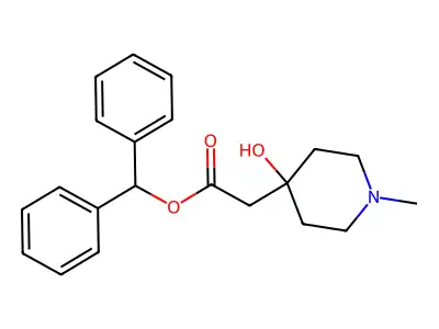 4-Piperidineacetic acid, 4-hydroxy-1-methyl-, diphenylmethyl ester structure