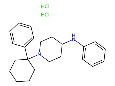 Piperidine, 4-anilino-1-(1-phenylcyclohexyl)-, dihydrochloride structure