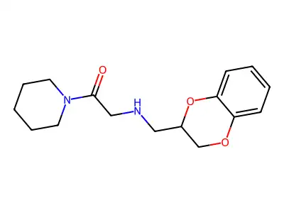 1-(N-((1,4-Benzodioxan-2-yl)methyl)glycyl)piperidine structure