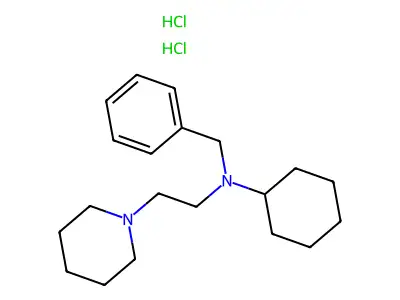 Piperidine, 1-(2-(benzylcyclohexylamino)ethyl)-, dihydrochloride structure