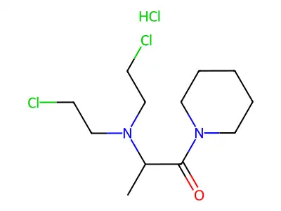 Piperidine, 1-(2-(bis(2-chloroethyl)amino)propionyl)-, hydrochloride structure