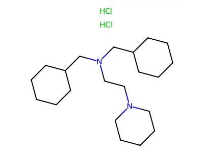 Piperidine, 1-(2-(bis(cyclohexylmethyl)amino)ethyl)-, dihydrochloride structure